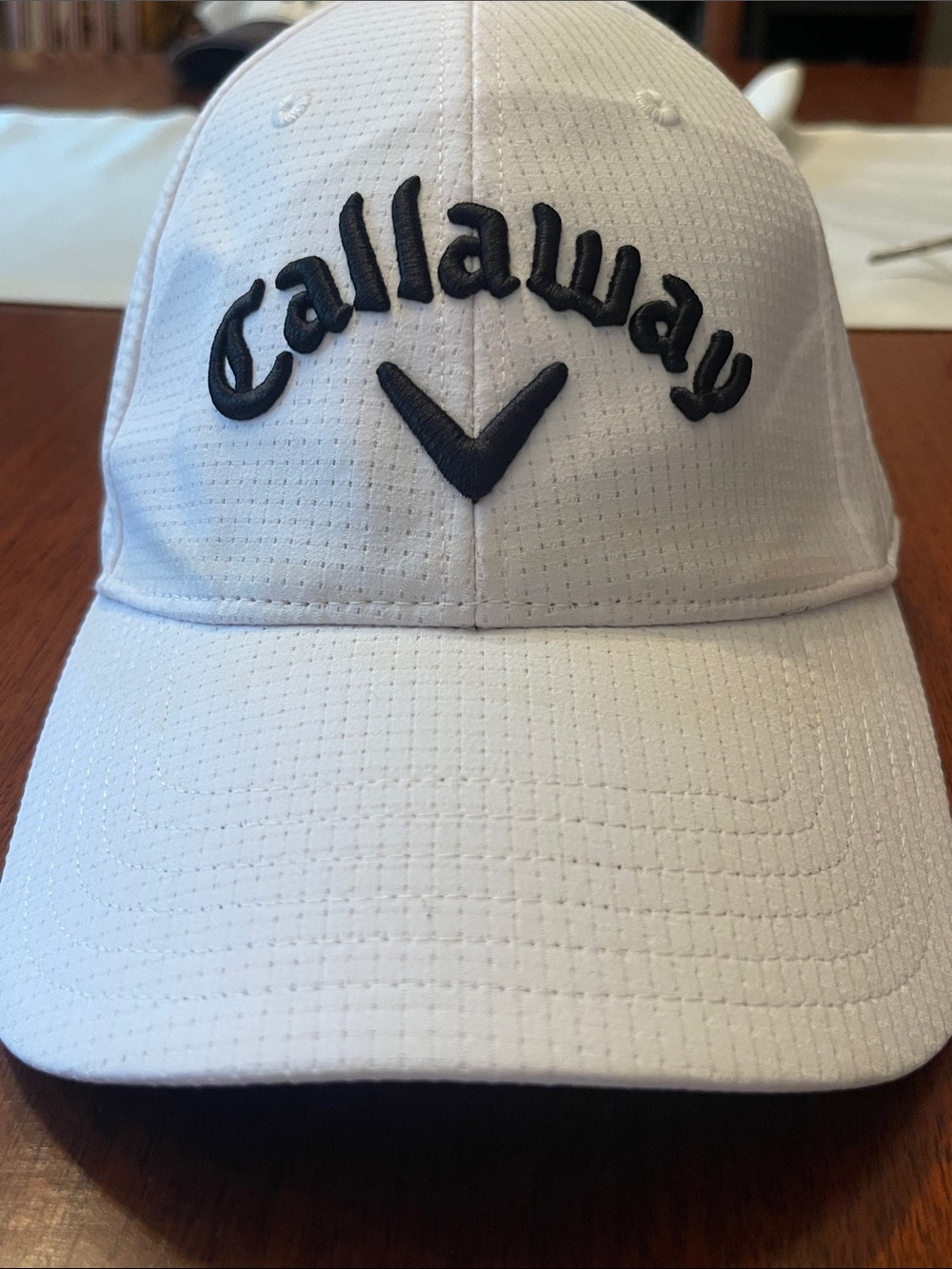 Callaway White Cap with Black Embroidered Logo